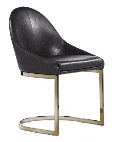 Guanxin Furniture Accent Chair in Brandy Pu with Plating Titanium Gold Flat Tube