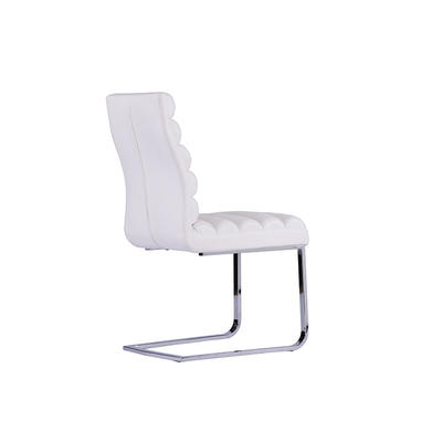 Guanxin Home Furniture PU cover Metal Frame Upholstered white pattern PU Dining Chair