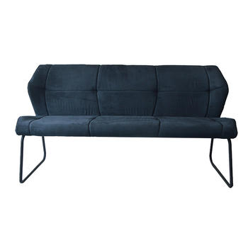 Guanxin Furniture Metal Frame powder coating base Upholstered bench vintage blue fabric comfortable ottaman bench DD6819-3