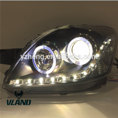 VLAND Factory accessories for Car lights for Yaris/Vios Headlight 2008-2013 xenon head lamp with angel eyes & DRL LED light bar