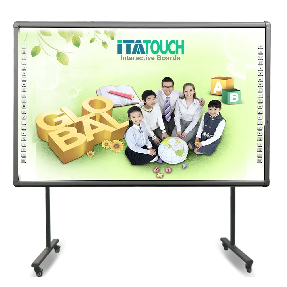 China 82inch IR finger touch interactive electrical smart class whiteboard for classroom
