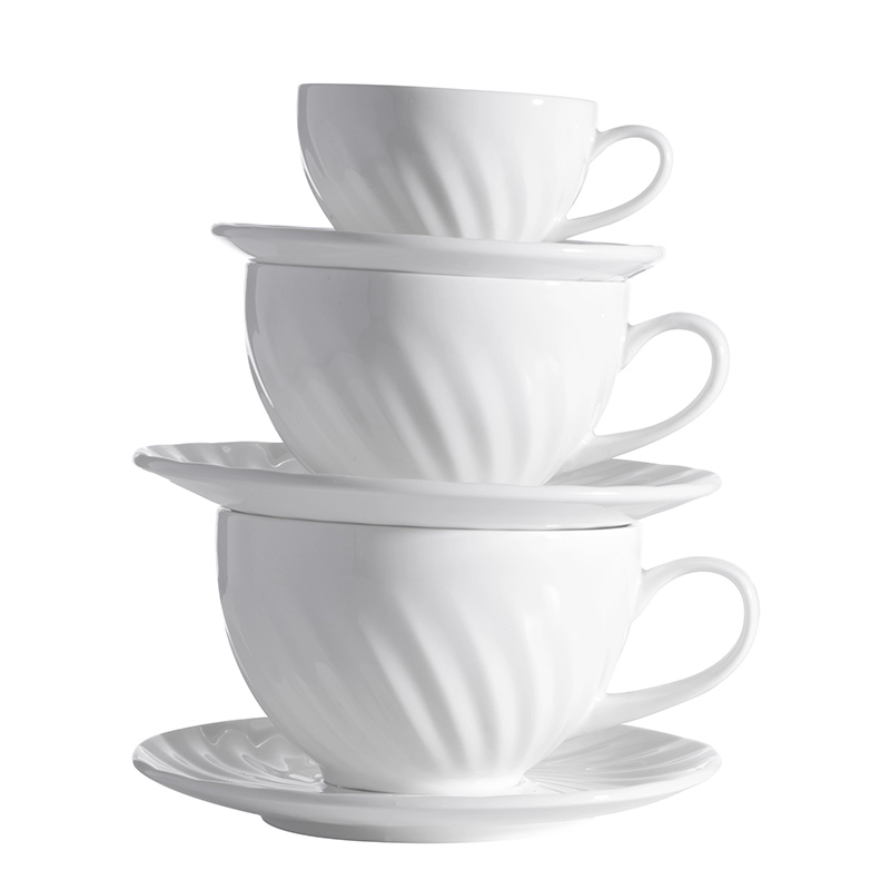 High Quality Ceramic Coffee Cup and Teapot, Elegant White Hotel Restaurant Porcelain Coffee Set, Ceramic China Tea Set