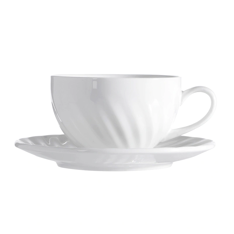 High Quality Ceramic Coffee Cup and Teapot, Elegant White Hotel Restaurant Porcelain Coffee Set, Ceramic China Tea Set
