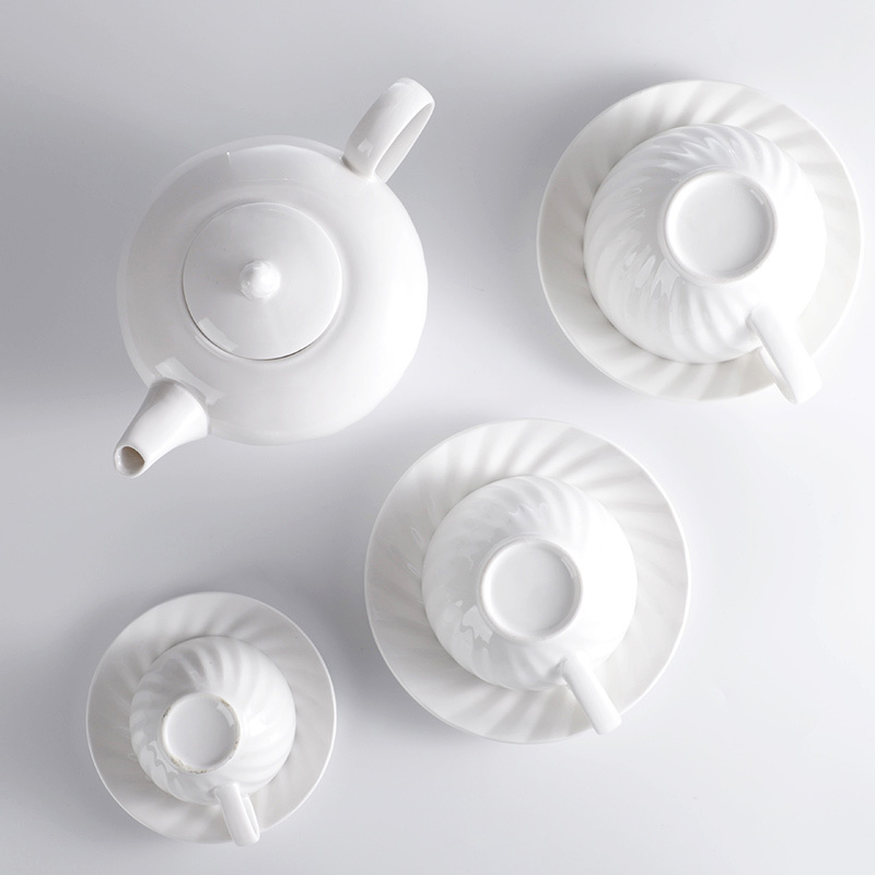 High Quality Luxury Fine China Dinner Set, Ceramic Tableware Set,White Ceramic China Tea Set