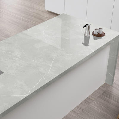 XYF-Cement & Calacatta White Marble Engineered Stone Slab Vanity Counter Top 20mm Artificial Nano Granite Quartz Stone Tile Slab