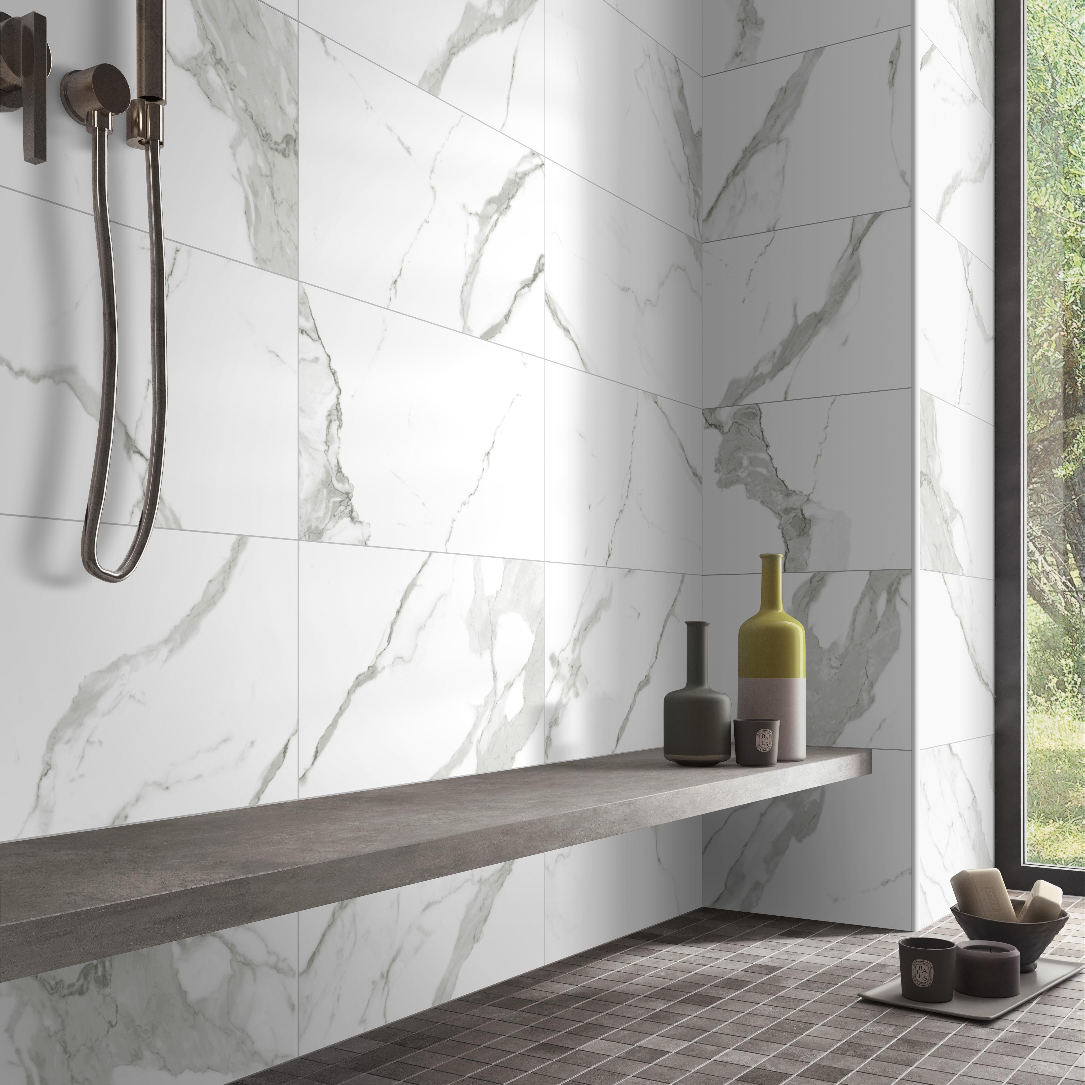 Calacatta Super White Marble Porcelain Floor Tile Polished Soft Matte China Glazed Kitchen & Bathroom Ceramic Shower tiles