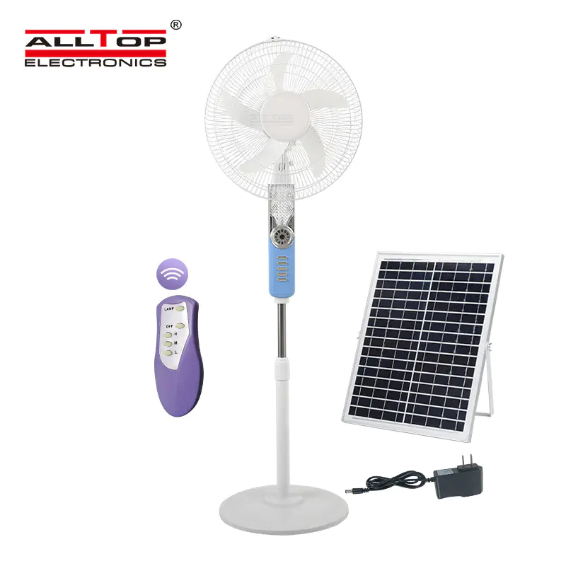 ALLTOP Hot selling 16 inch remote control smooth air-out strong wind wide angle adjustment solar floor fan
