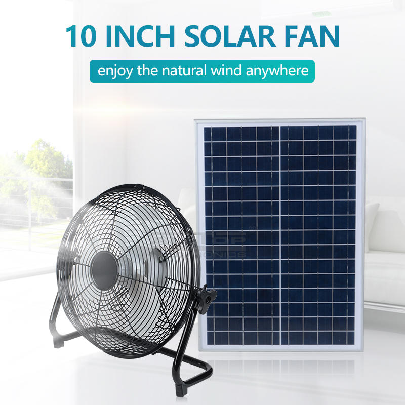 ALLTOP10 Inch 24w solar panel home portable stand rechargeable energy solar powered fan solar fan