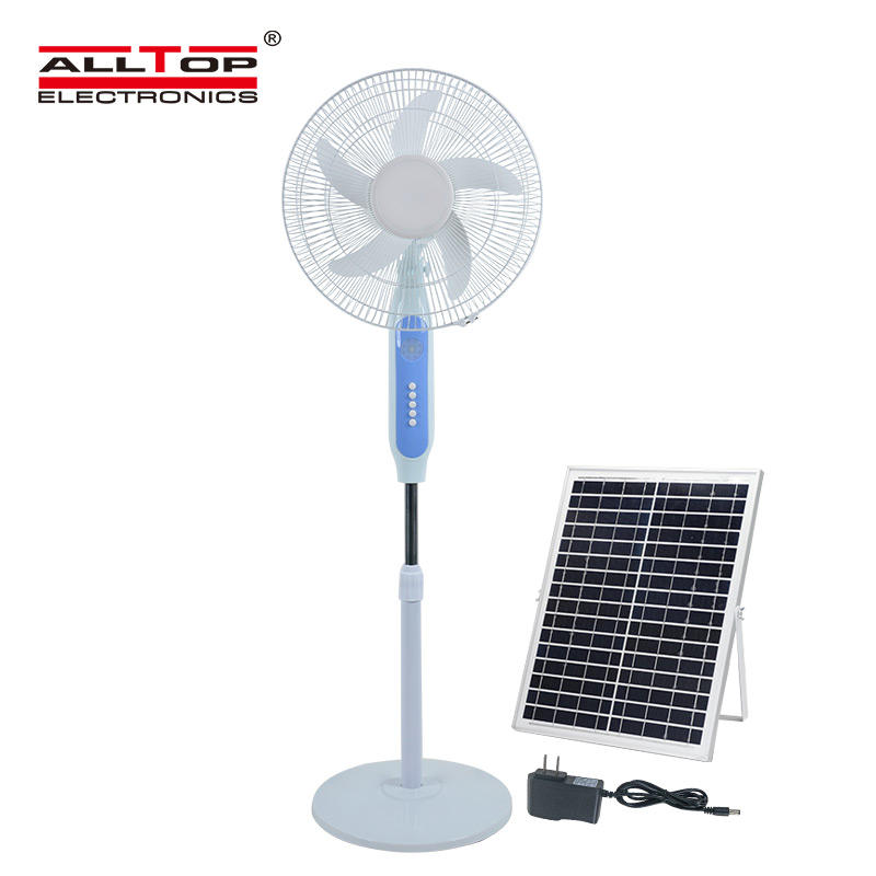ALLTOP New Solar Panel AC/DC Charging Lubrication Motor 16 Inch Solar Stand Fan