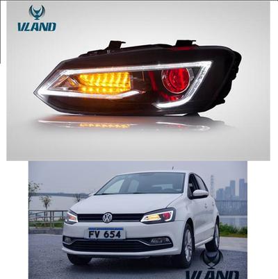 VLAND car lamp factory LED head lamp for POLO 2011-2017 xenon headlight plug and play