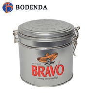 round small biscuit metal box with lock