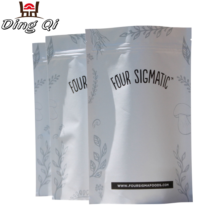 Custom printed zipper food packaging kraft paper bag with zip lock for dry food