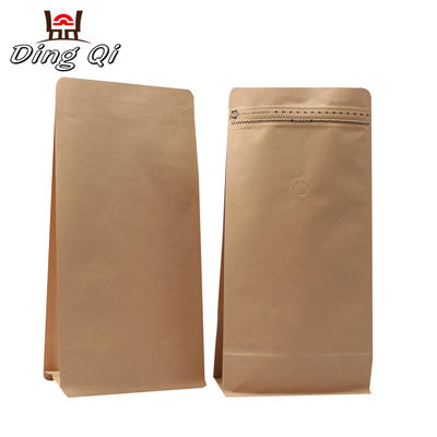 China supplier wholesale custom printed brown food packaging kraft paper bag coffee bean pouch with clear window