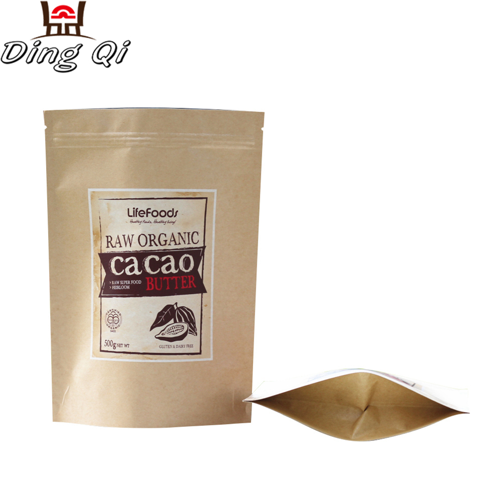 Heat seal paper packaging pouches for cacao butter