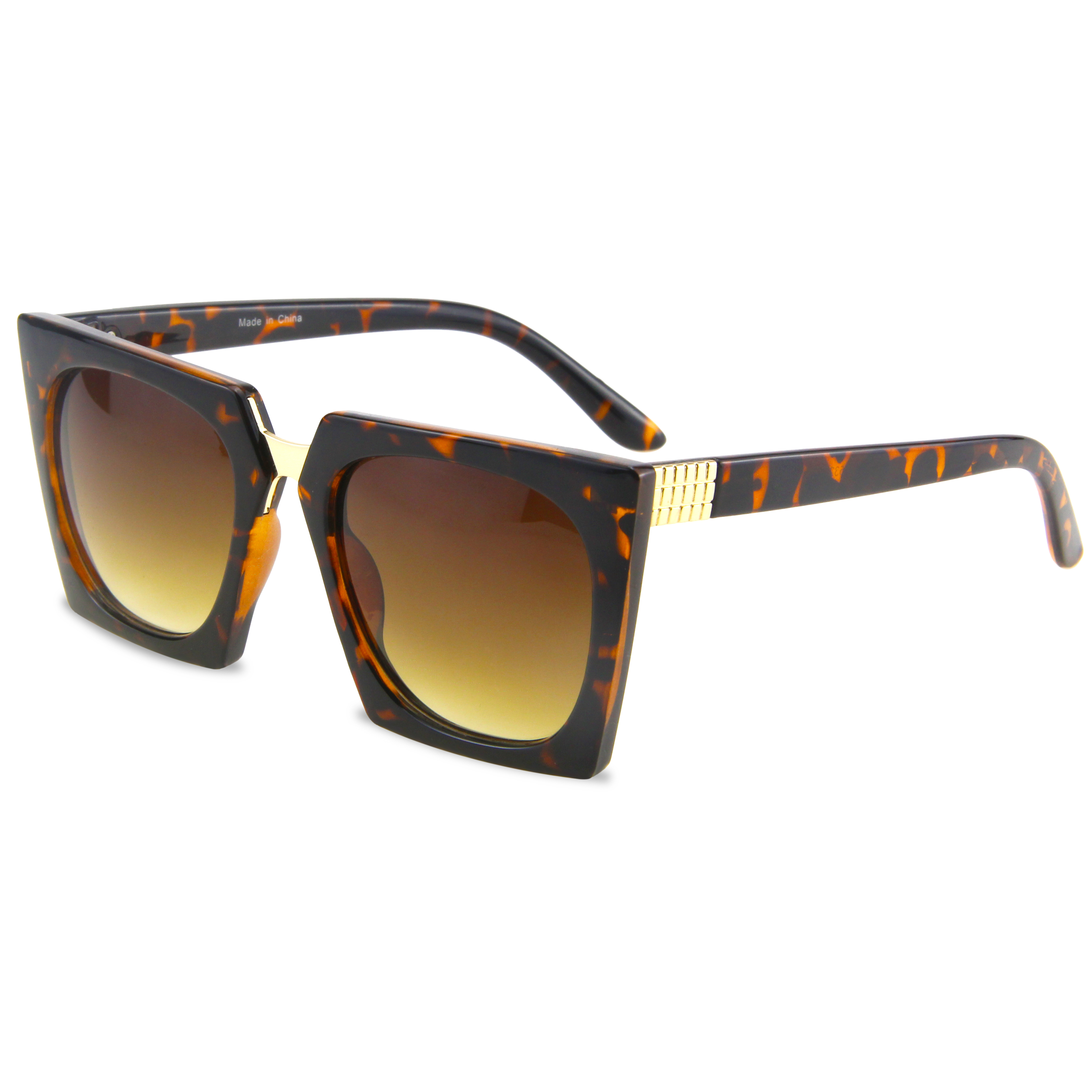 EUGENIA customized logo oversized women trendy stylish metal UV400 protection designer sunglasses