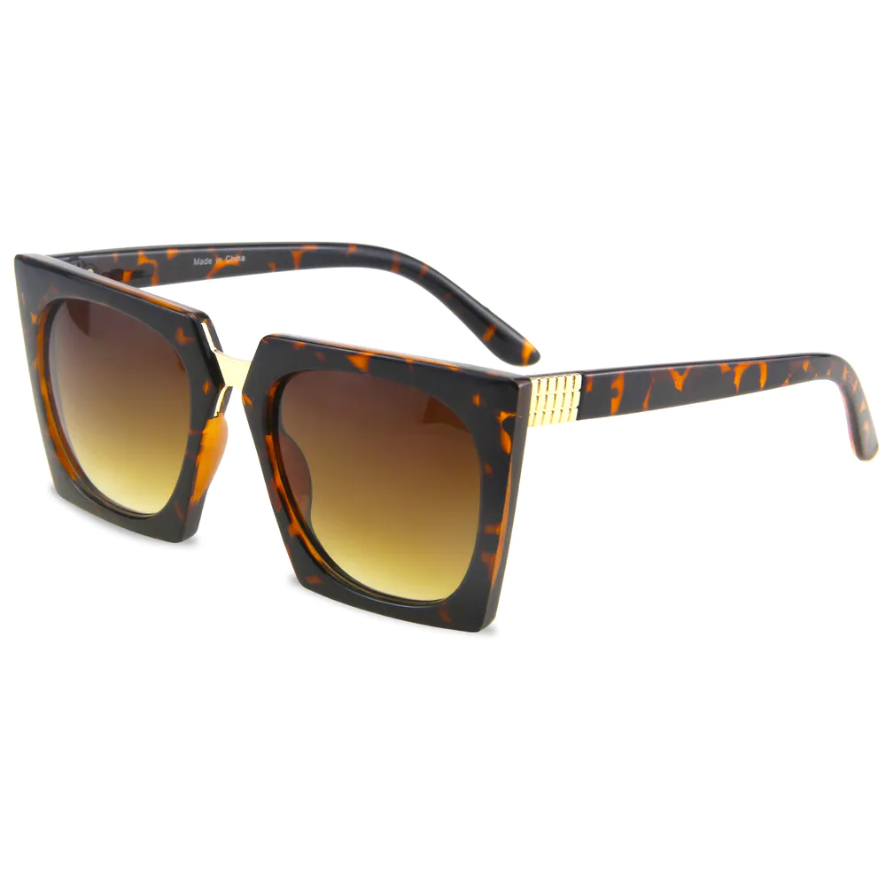 EUGENIA customized logo oversized women trendy stylish metal UV400 protection designer sunglasses
