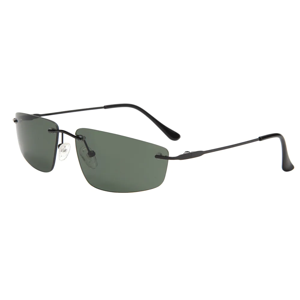 EUGENIA New Design Wholesale Custom Logo Fashionable UV400 Polarized Rimless Plastic Light Sunglasses