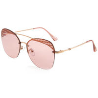 EUGENIA 2019 half rimless frame shades glasses cat eye mirror make you glow in the dark girl sunglasses