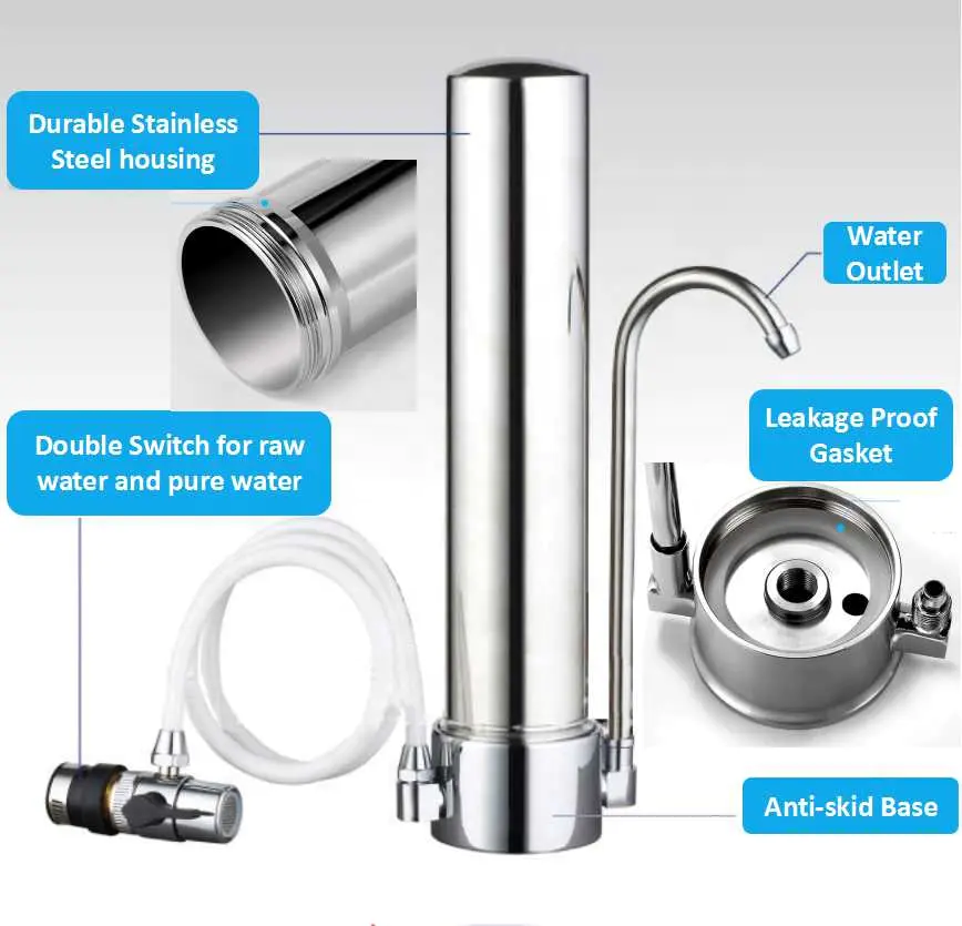 Household 10 inch ceramic 304 stainless steel cartridge water filter system