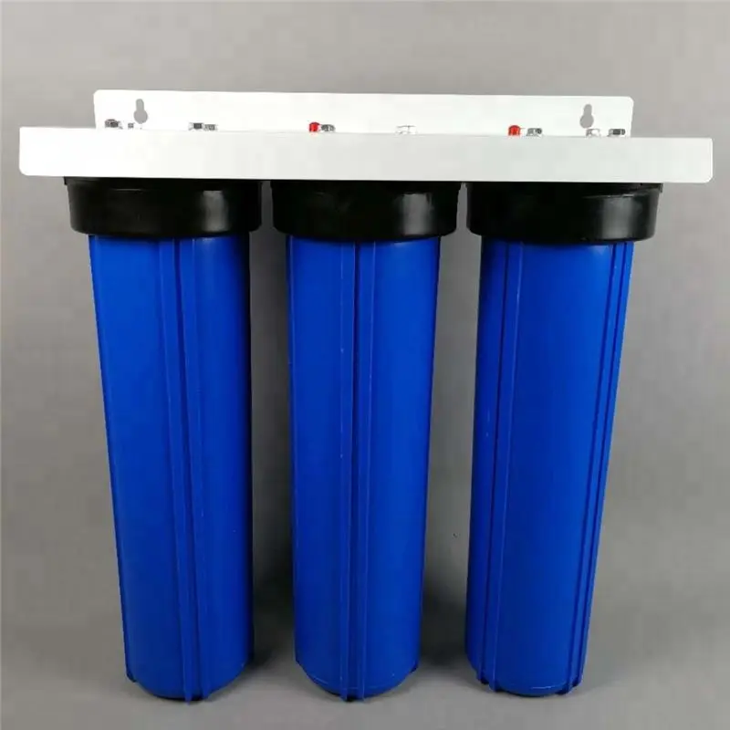 10 20 inch Jumbo 3 Stage Triple Big Blue Whole House filter Water Filtration System with floor stand