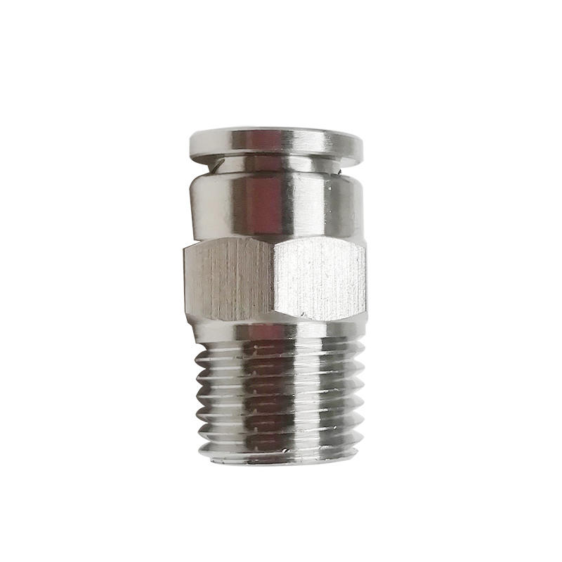 PC6-02 NPT Push In Copper Nickel Plating 1/4 Inch Quick Connector Pneumatic Fitting