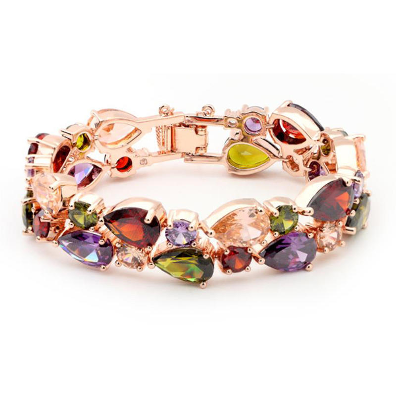 product-Bohemia Style Gold Plated Amethyst Multi Color Lucky Stone Bracelets-BEYALY-img-3
