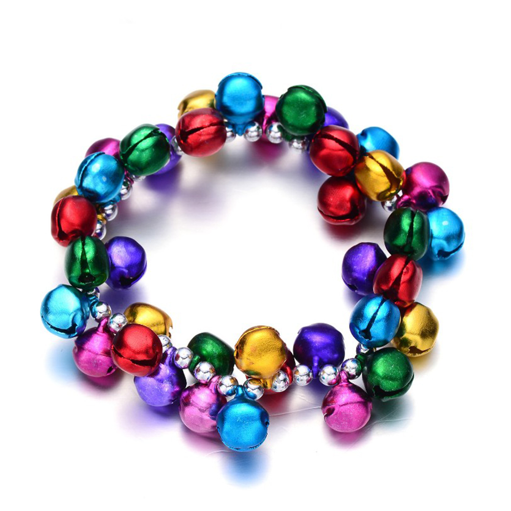 Christmas ornaments high quality cheap colorful bell bracelets
