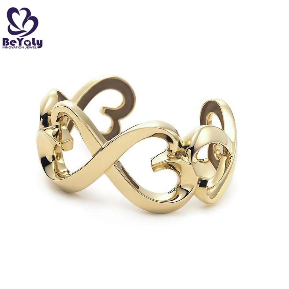 product-Fashion Custom Design Wide Silver Infinity Heart Bracelet Cuff-BEYALY-img-3