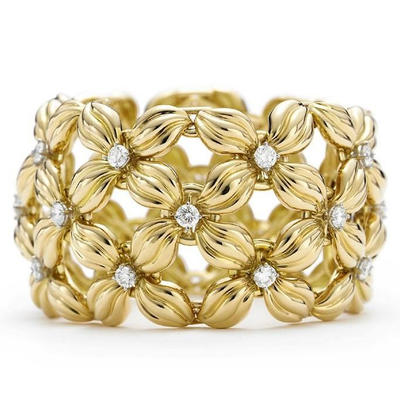 Girls silver cz luxury flower gold 24k jewelry