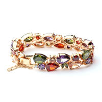 Bohemia Style Gold Plated Amethyst Multi Color Lucky Stone Bracelets