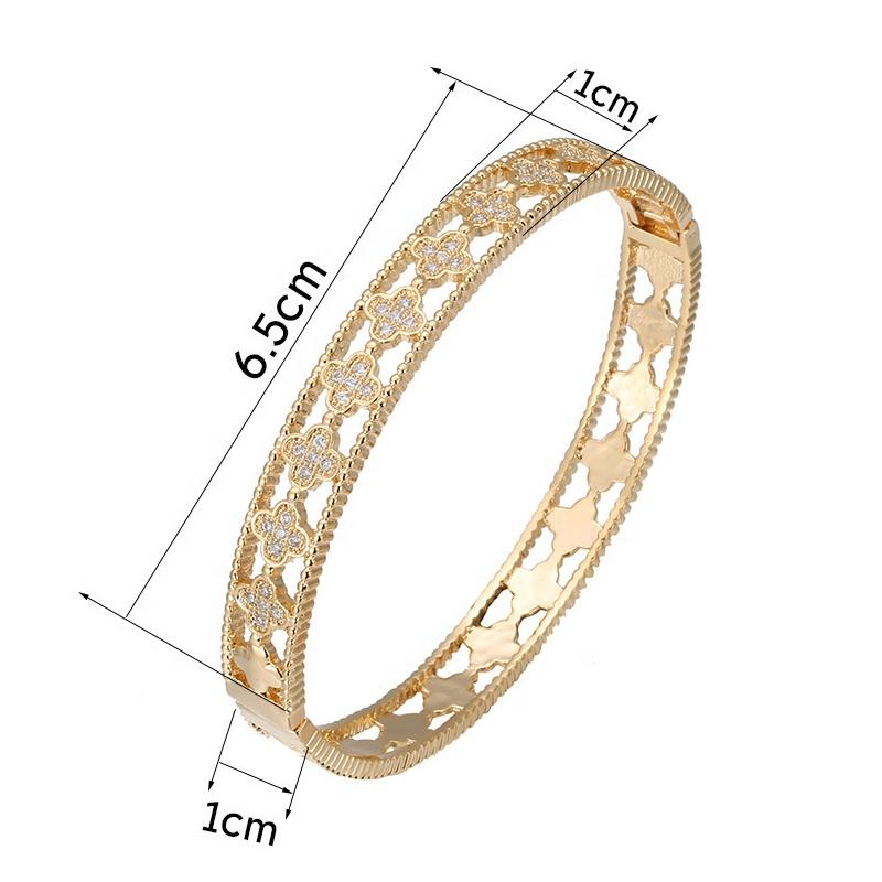 product-Fashion Silver Or Gold Color Cz Clover Chinese Lucky Bracelets-BEYALY-img-3