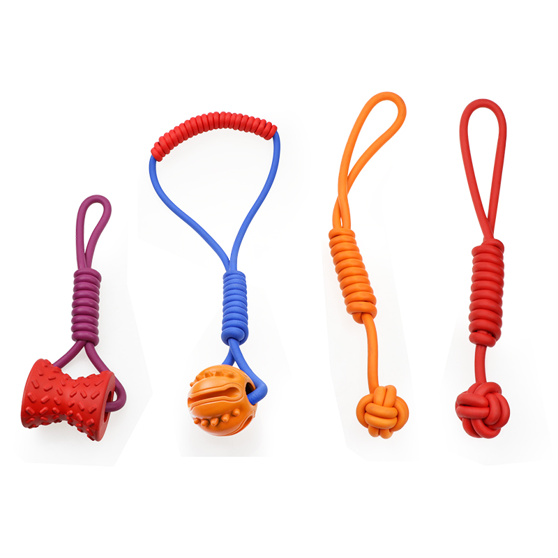 2020 New Creative Rubber Chewing Toy Fetching Tug of War Tug Toys Dog Bite Rope For Dog Interactive Aggressive Chewers Dog Toys