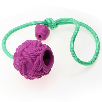 Anti Chew Dog Puzzle Leaking Food Rubber Ball With Rope Feeding Food Ball Rubber Leaking FoodBall Interactive Dog Pet Toys