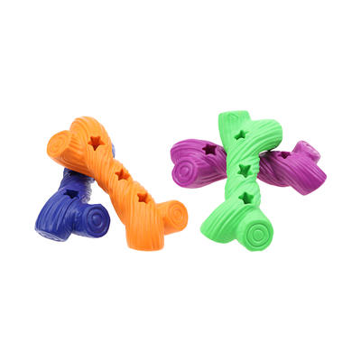 Can be customized durable pet dog bone toys rubber indestructible dog bone toys interactive food leakage dog bone training play.