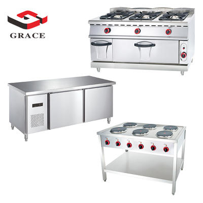 GRACE Industrial Hotel Fast Food Restaurant Commercial gas griddle series Kitchen Equipment