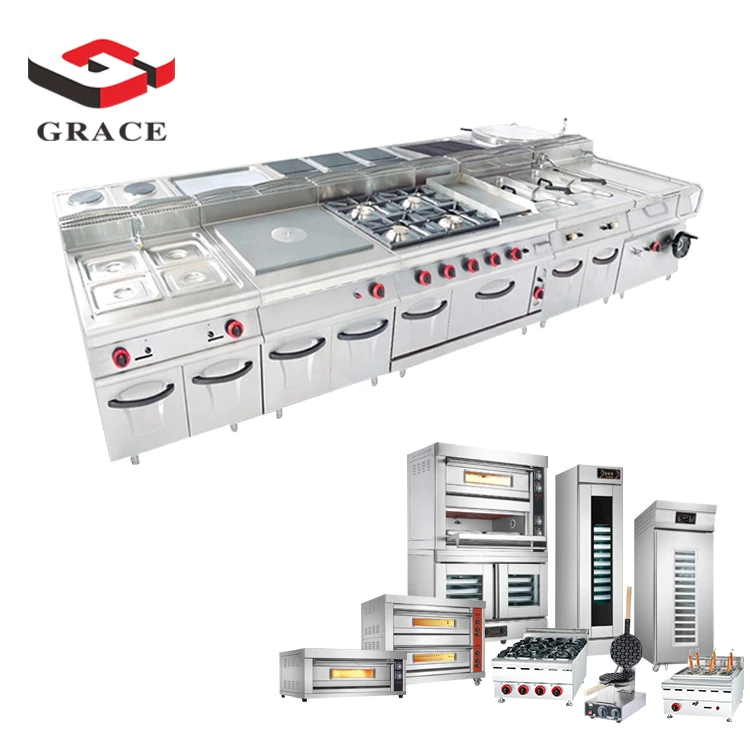 Hotel Kitchen Equipment Large Stainless Steel New Electric Gas Cooking Range Equipment