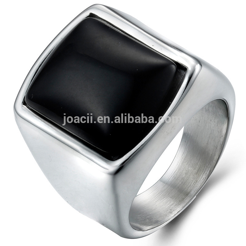 Bulk Sale Mens Ring Design Stainless Steel Finger Ring With Quality Agate