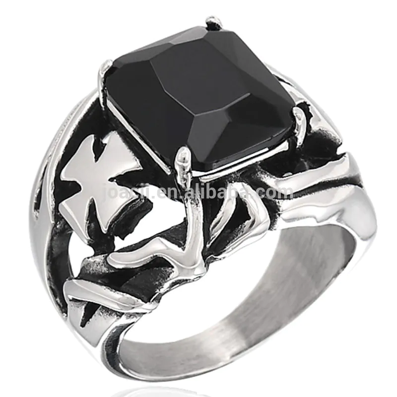 Stylish Black Agate Jewelry Ring For Men
