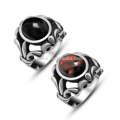 Stainless Steel Jewelry Gemstone Ring Set