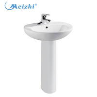 Bathroom pedestal acrylic wash basin small size sink