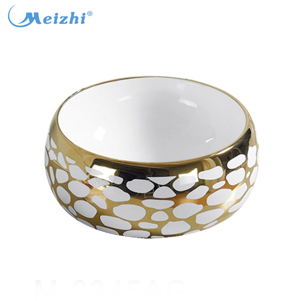 Hot style factory price ceramic wash basin gold bacia