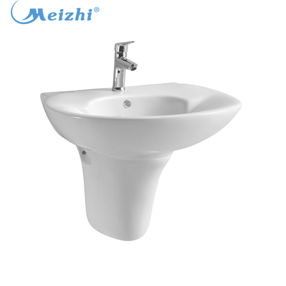 Ceramic bathroom half pedestal wash basin