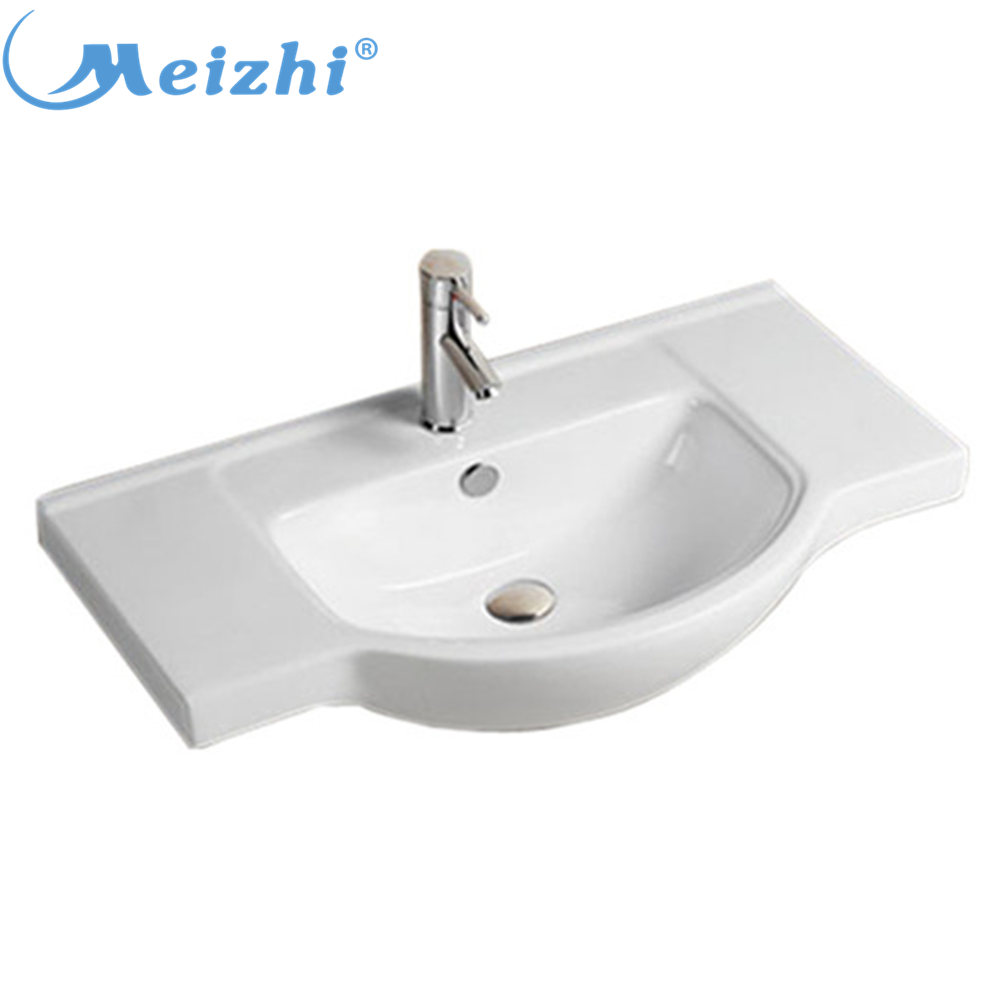 Porcelain bath basin one piece bathroom vanity top sink
