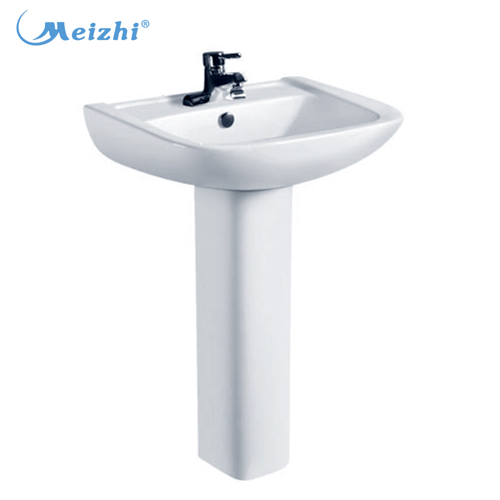 Chaozhou ceramic pedestal commercial sink in shell shape