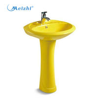 Pedestal yellow color small children's sink