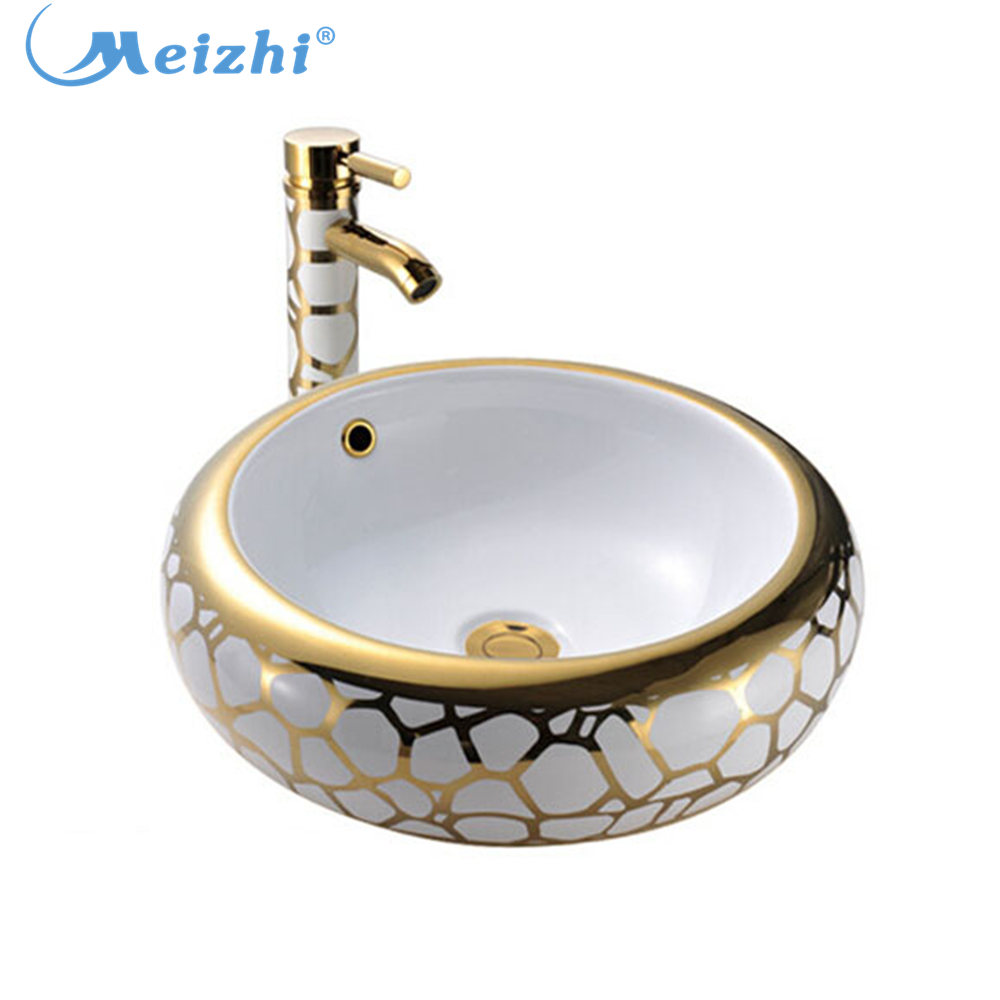 Round snitary cabinet gold color wash hand basin