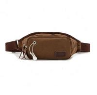 Fashion vintage design brown Canvas running Waist belt Bags for men minimalist man outdoor sports fanny bum bag waist pack 2020