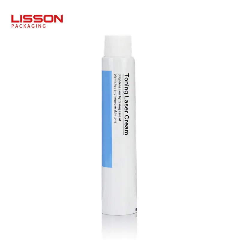 Empty plastic screw cap toothpaste tube packaging and printing