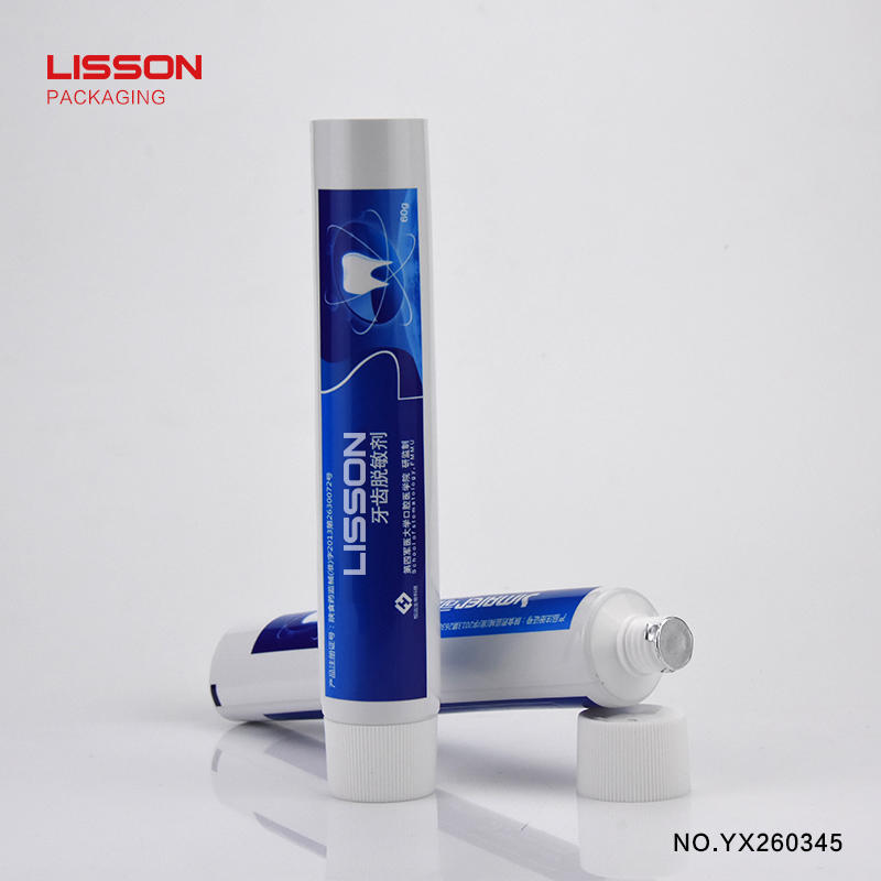 60ml empty Aluminium laminated Toothpaste Tube Packaging With Stripe Screw Cap