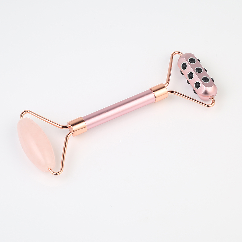 New Mini Private Label Facial Jade Roller Gua Sha Set Electric Massage Pink Jade Roller